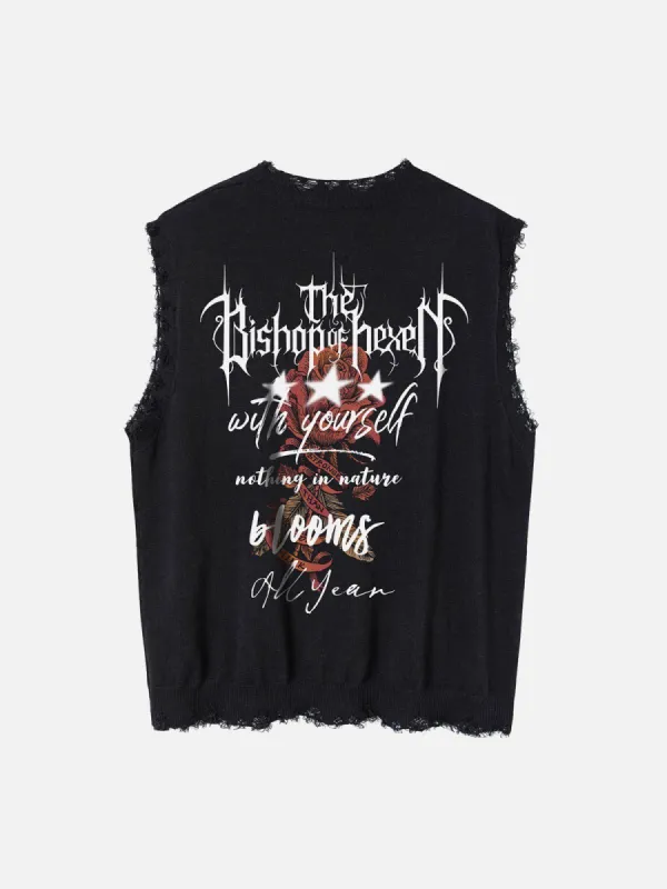 Aelfric Eden Gothic Letter Print Sweater Vest sold by Aelfric Eden