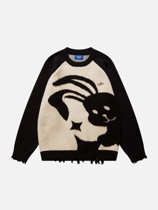 Aelfric Eden Cute Jackrabbit Embroidered Sweater sold by Aelfric Eden