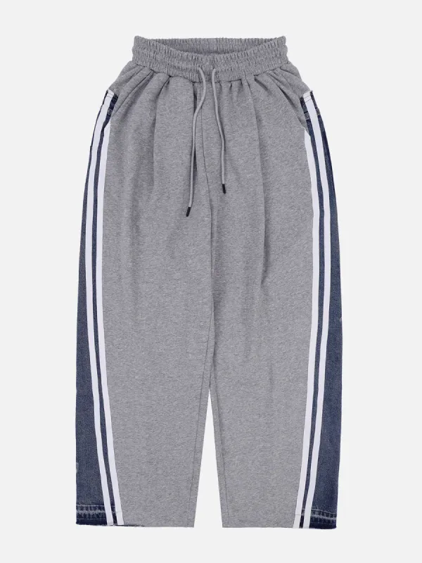Aelfric Eden Stripe Denim Patchwork Sweatpants sold by Aelfric Eden