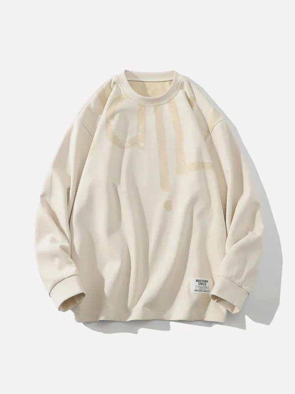 Aelfric Eden Solid Embroidered Patch Suede Sweatshirt sold by Aelfric Eden