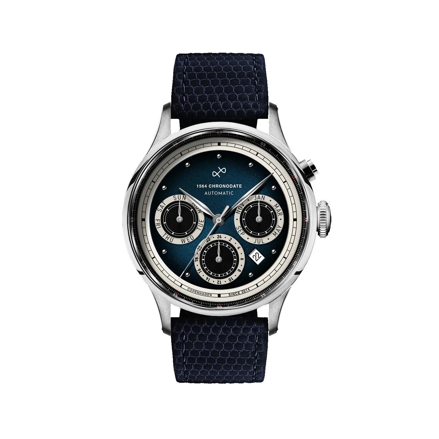 1564 Chronodate Automatic, Steel / Blue sold by About Vintage