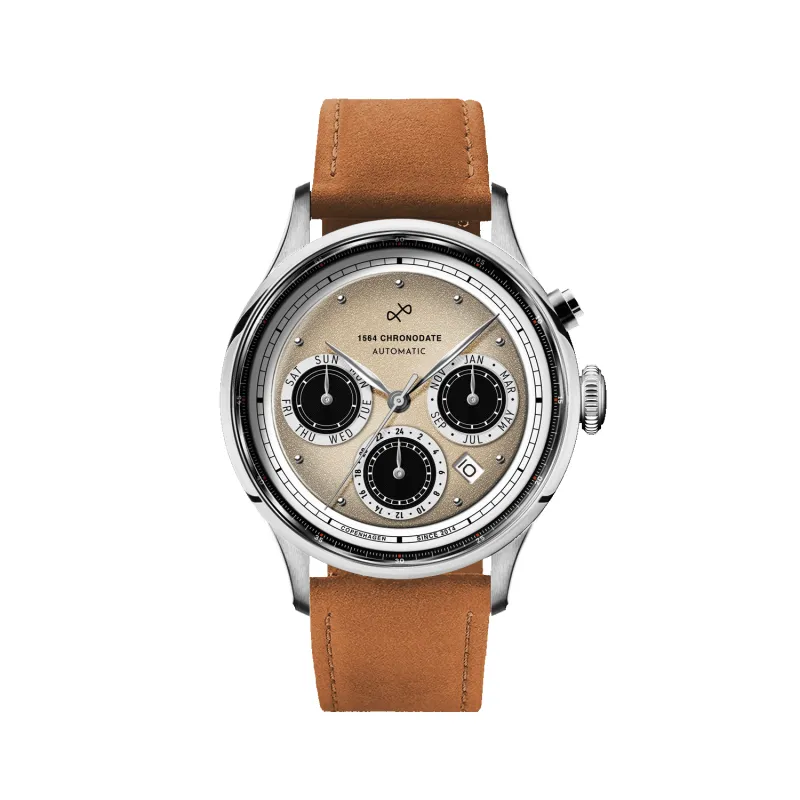 1564 Chronodate Automatic, Steel / Off White made by AV86