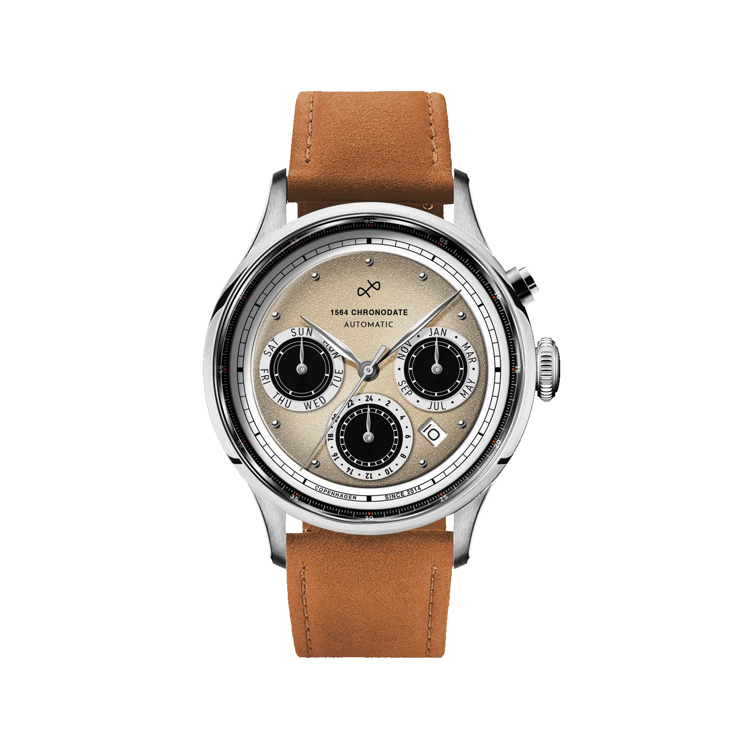1564 Chronodate Automatic, Steel / Off White sold by About Vintage