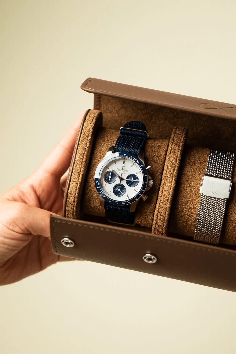 1960 Racing Chronograph, Steel / Navy & White sold by About Vintage product image thumbnail 4