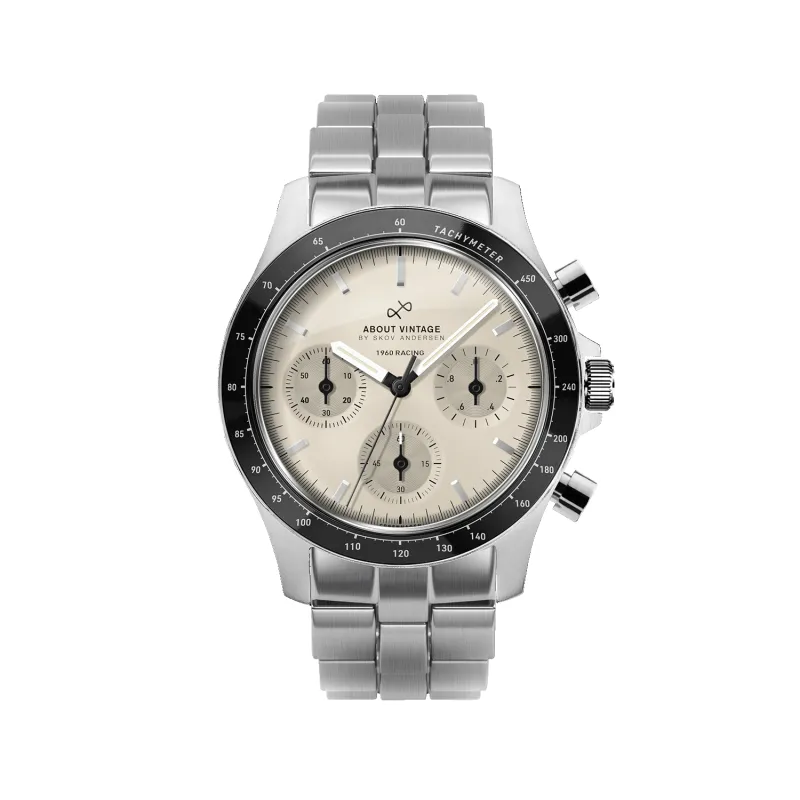 1960 Racing Chronograph, Steel / Off White made by AV86
