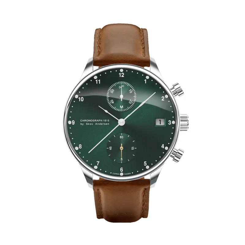 1815 Chronograph, Steel / Green Sunray made by AV86
