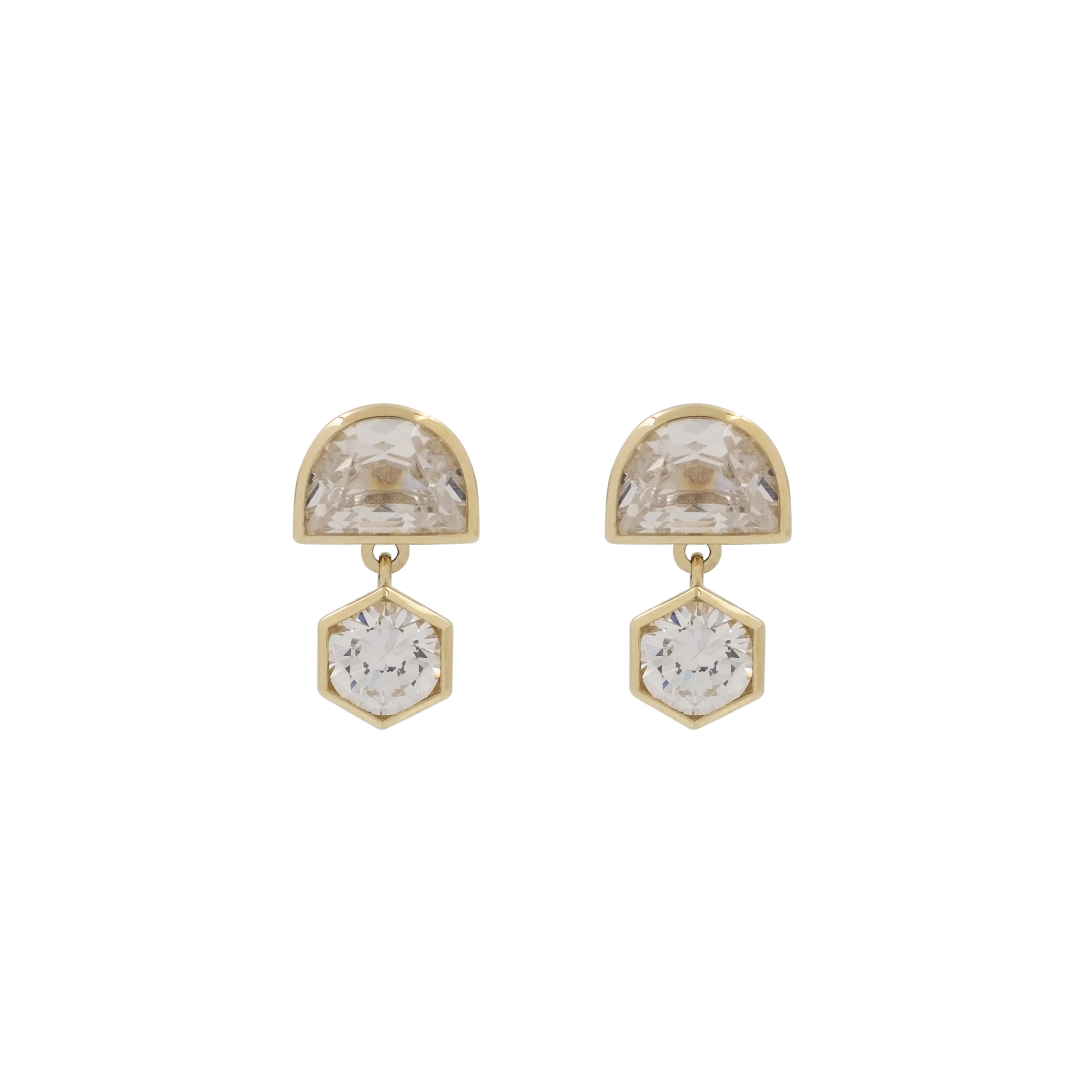 CRESCENT-ROUND DROP EARRINGS sold by Lisa Gozlan