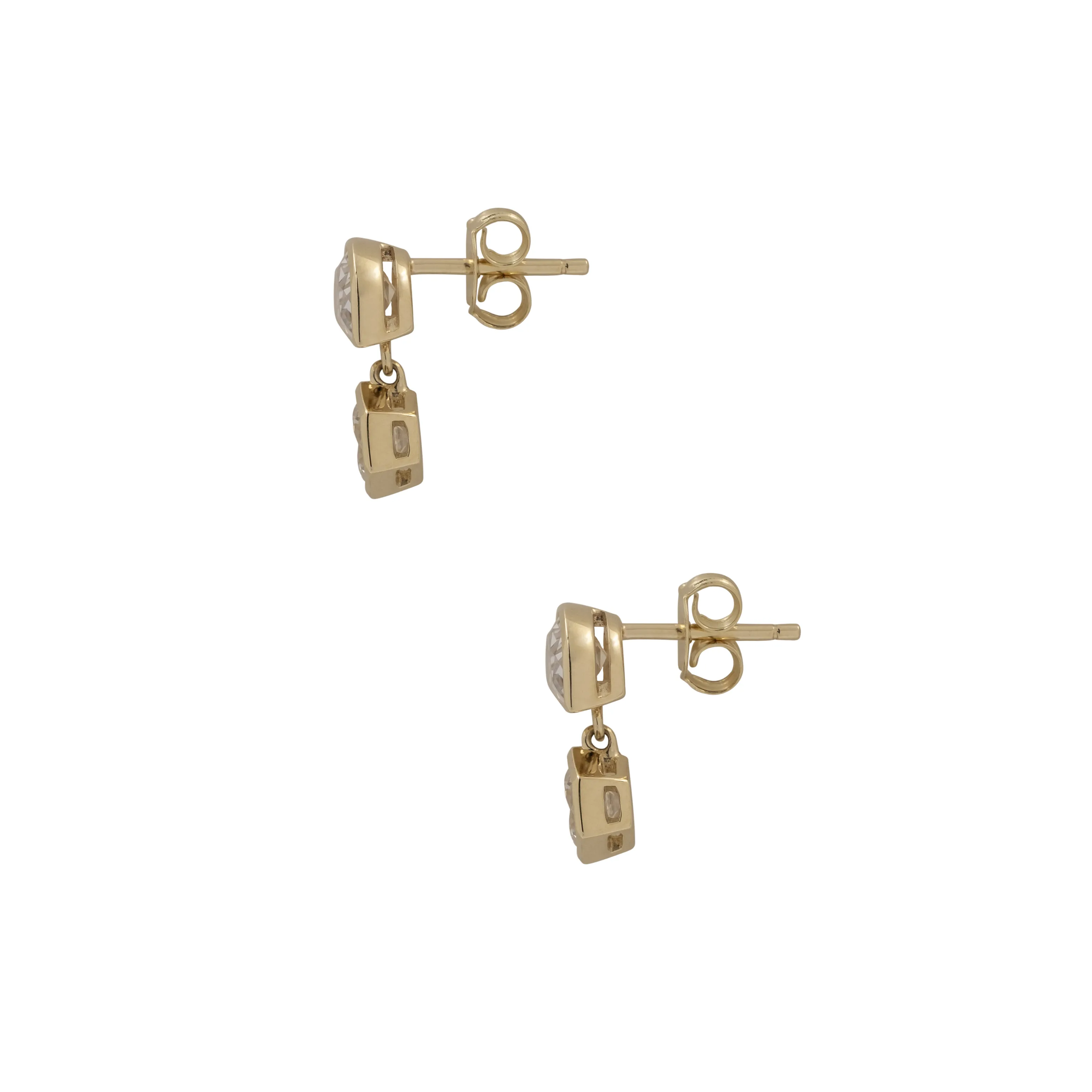 CRESCENT-ROUND DROP EARRINGS sold by Lisa Gozlan product image thumbnail 3