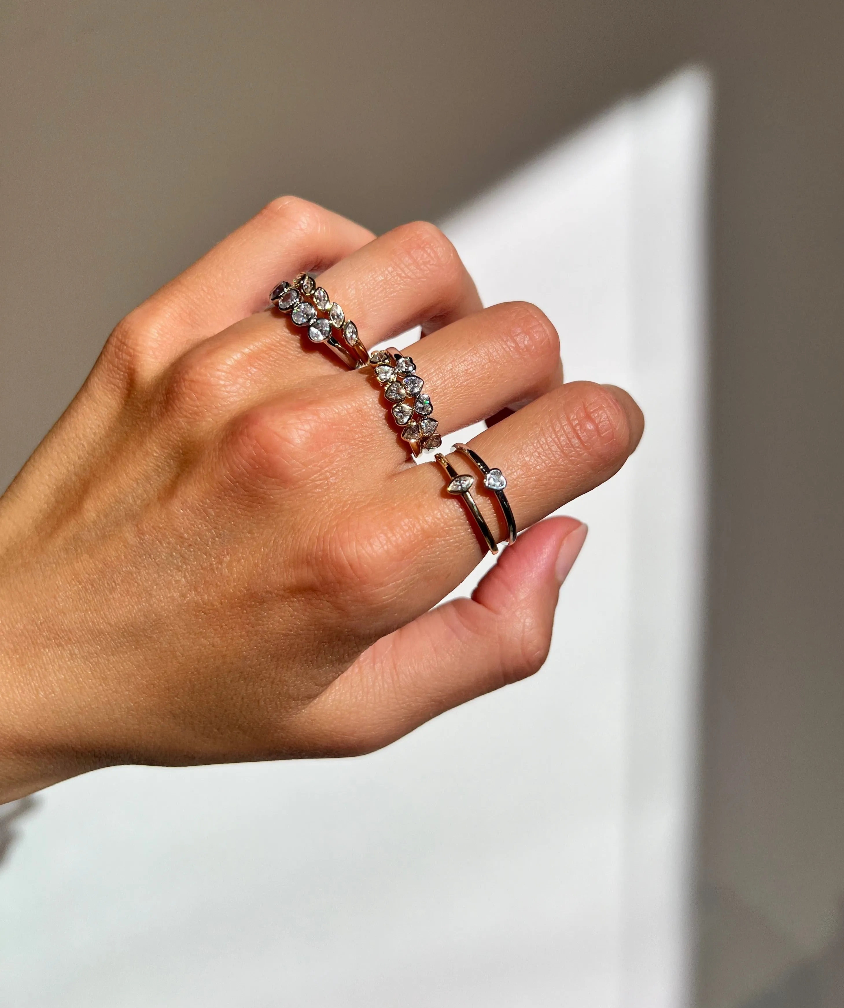 THE DAINTY MULTI-HEART STACKER sold by Lisa Gozlan product image thumbnail 4