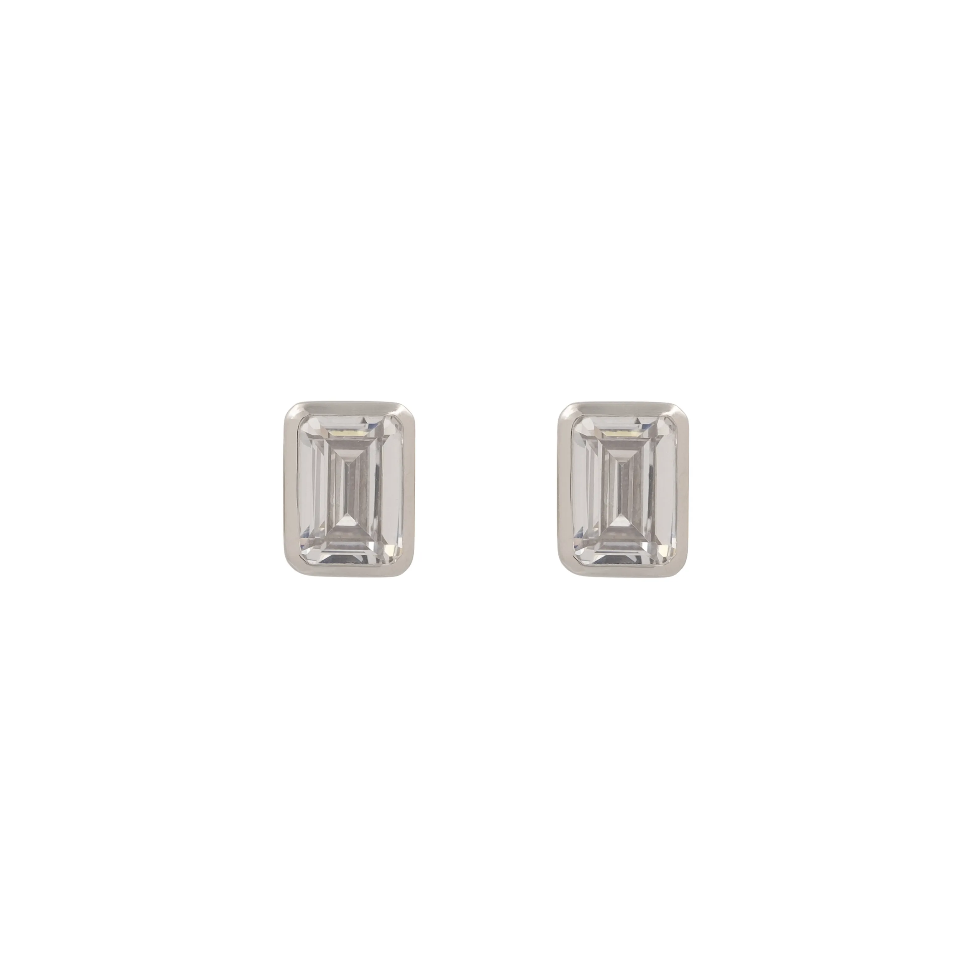 EMERALD BEZEL STUDS sold by Lisa Gozlan product image thumbnail 5