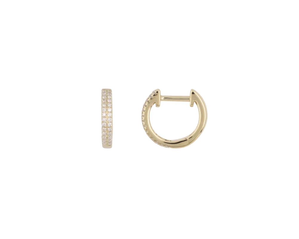 E034 'DOUBLE ROW PAVÉ DIAMOND HUGGIES' sold by Lisa Gozlan