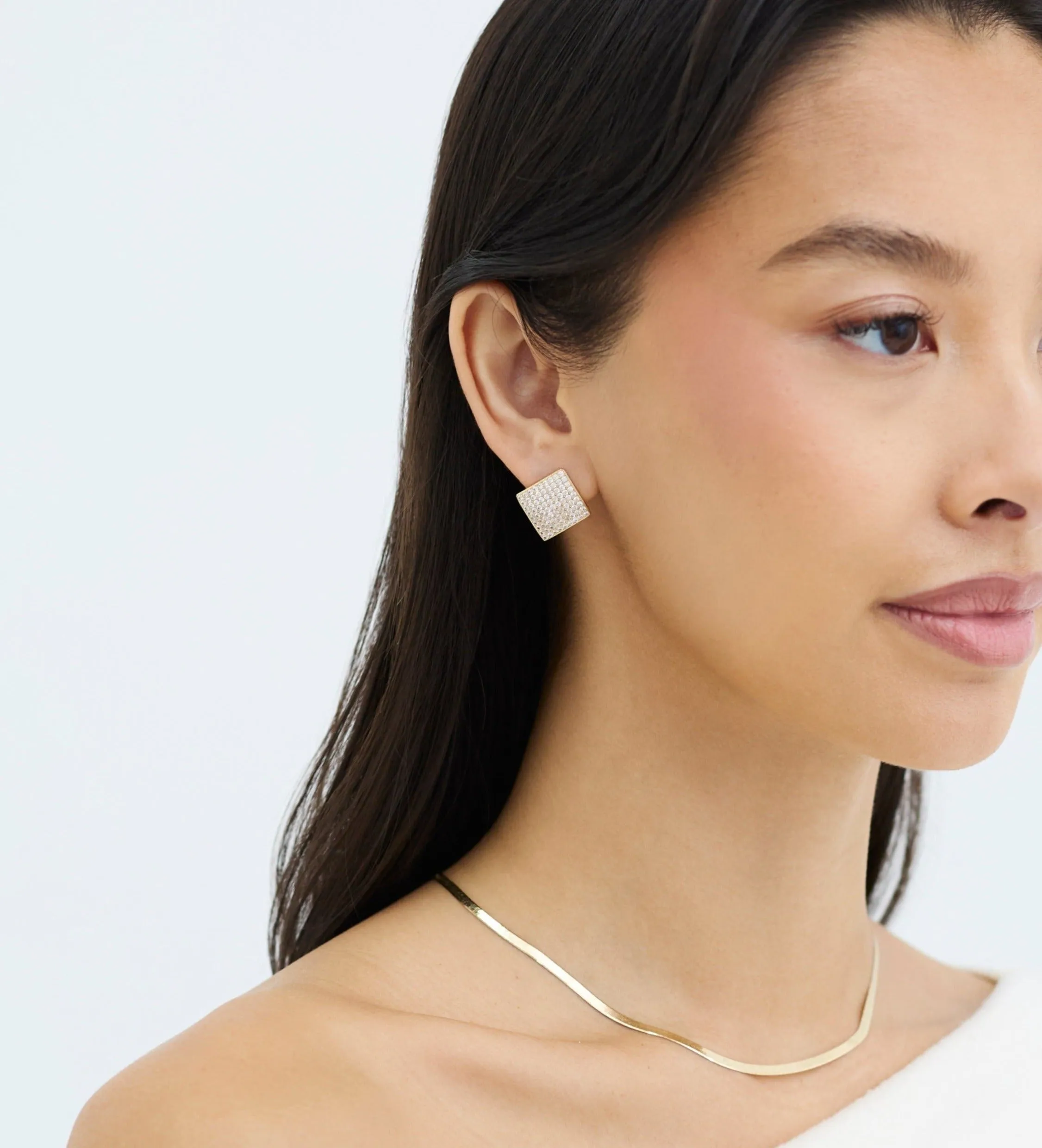 THE PAVÉ PRINCESS STUDS sold by Lisa Gozlan product image thumbnail 2