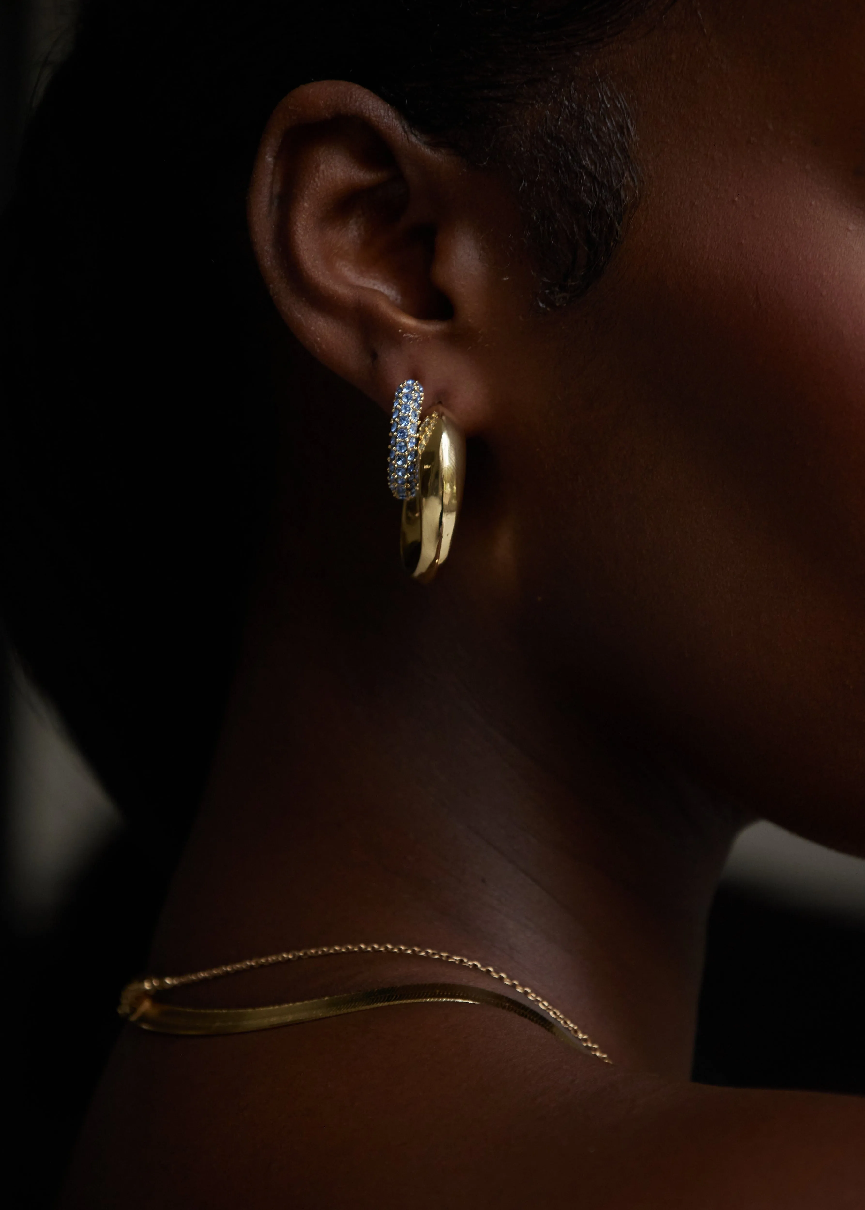 THE BOLD CRYSTAL HOOPS COLOURED CZ sold by Lisa Gozlan product image thumbnail 5