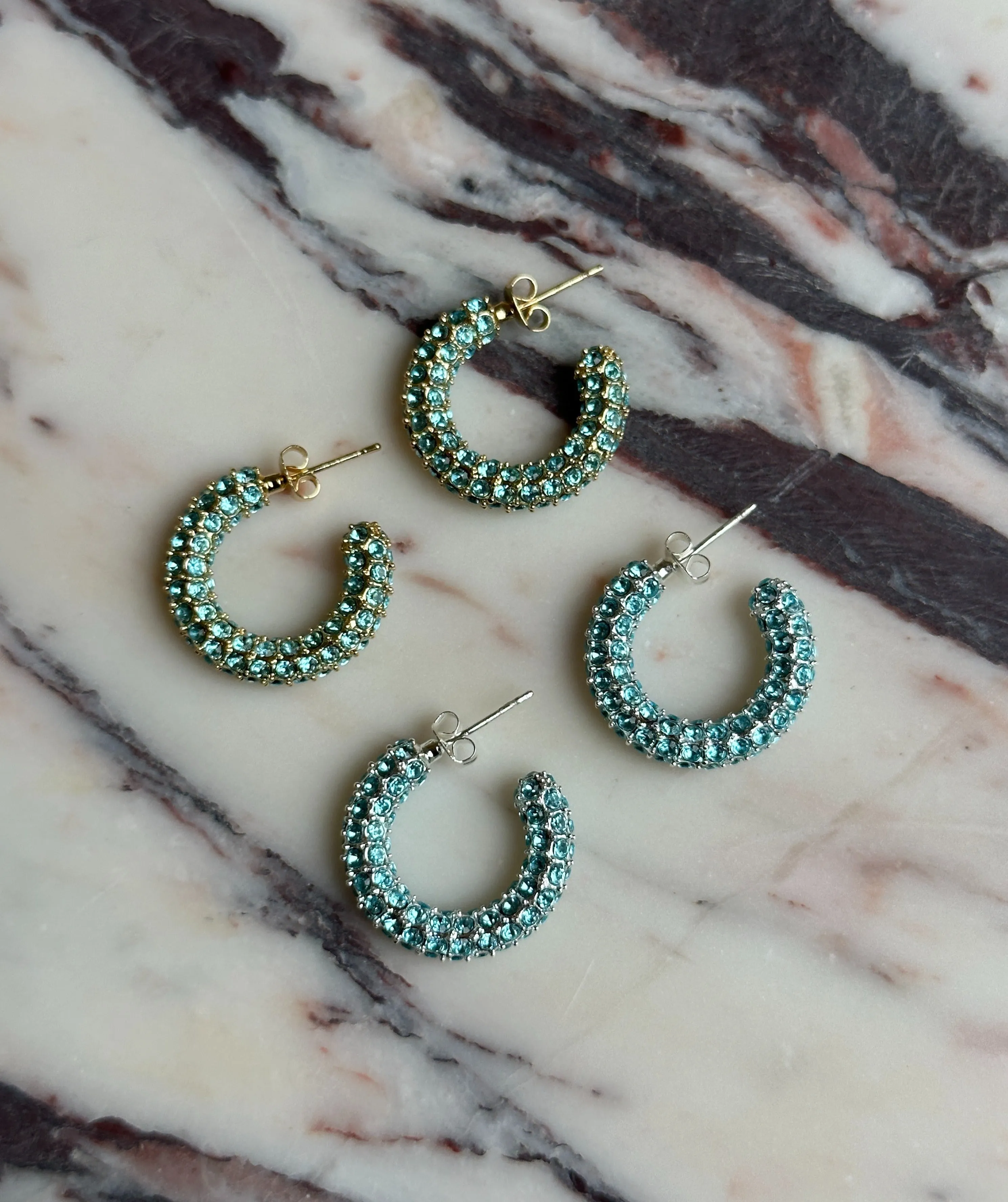 THE BOLD CRYSTAL HOOPS COLOURED CZ sold by Lisa Gozlan product image thumbnail 4