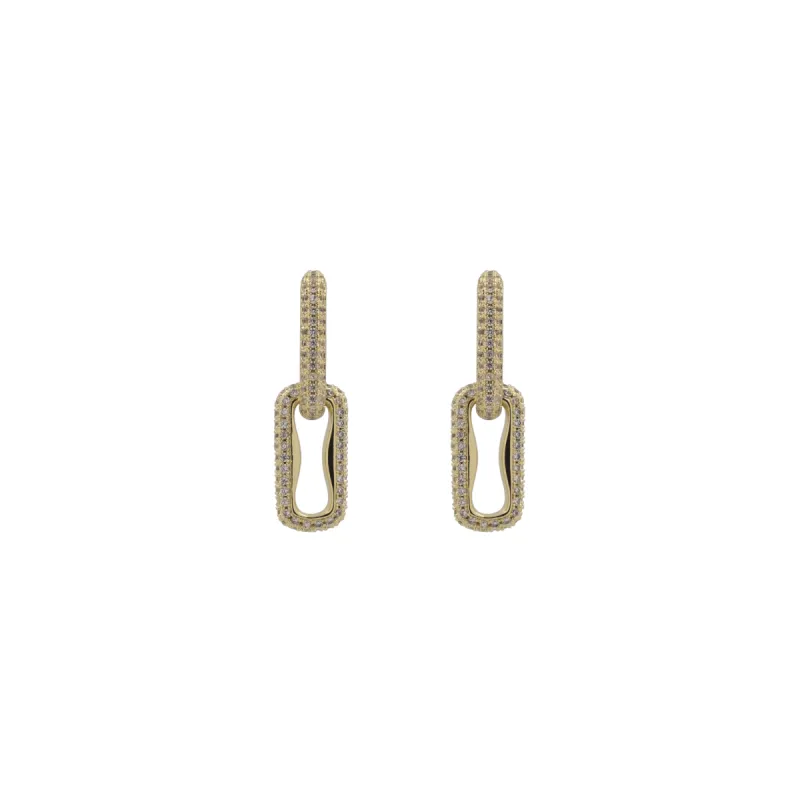 THE PAVÉ PAPERCLIP DROP EARRINGS sold by Lisa Gozlan