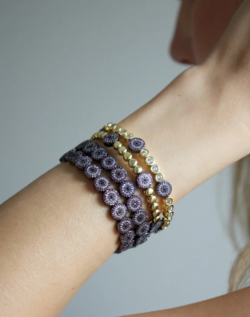 THE ETERNAL MAGENTA EVIL EYE BRACELET sold by Lisa Gozlan product image thumbnail 3
