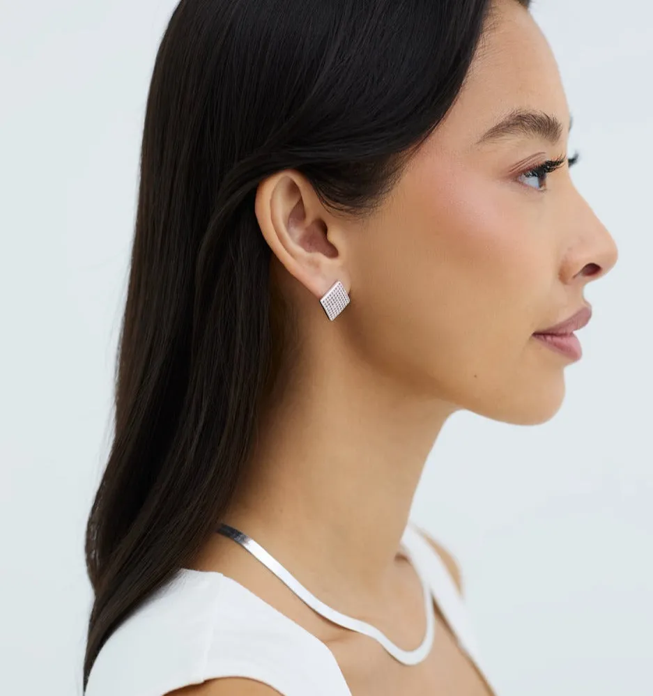 THE MINI PAVÉ PRINCESS STUDS sold by Lisa Gozlan product image thumbnail 5