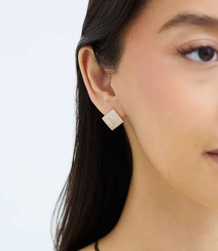 THE MINI PAVÉ PRINCESS STUDS sold by Lisa Gozlan product image thumbnail 2