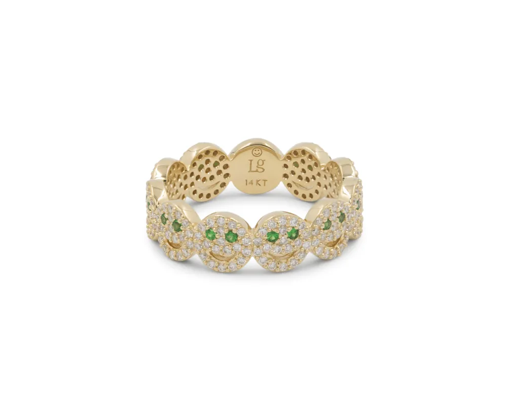 THE PAVÉ ETERNAL HAPPY FACE RING sold by Lisa Gozlan