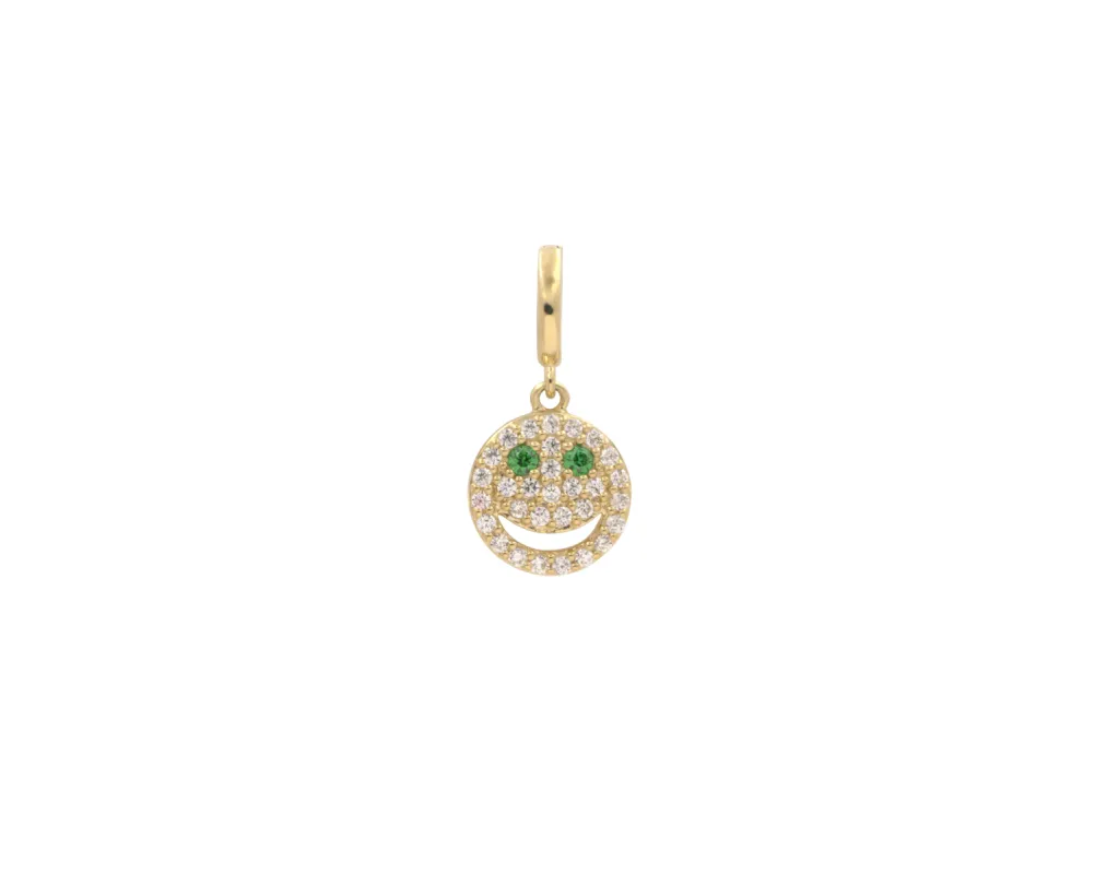 THE PAVÉ HAPPY FACE CHARM sold by Lisa Gozlan