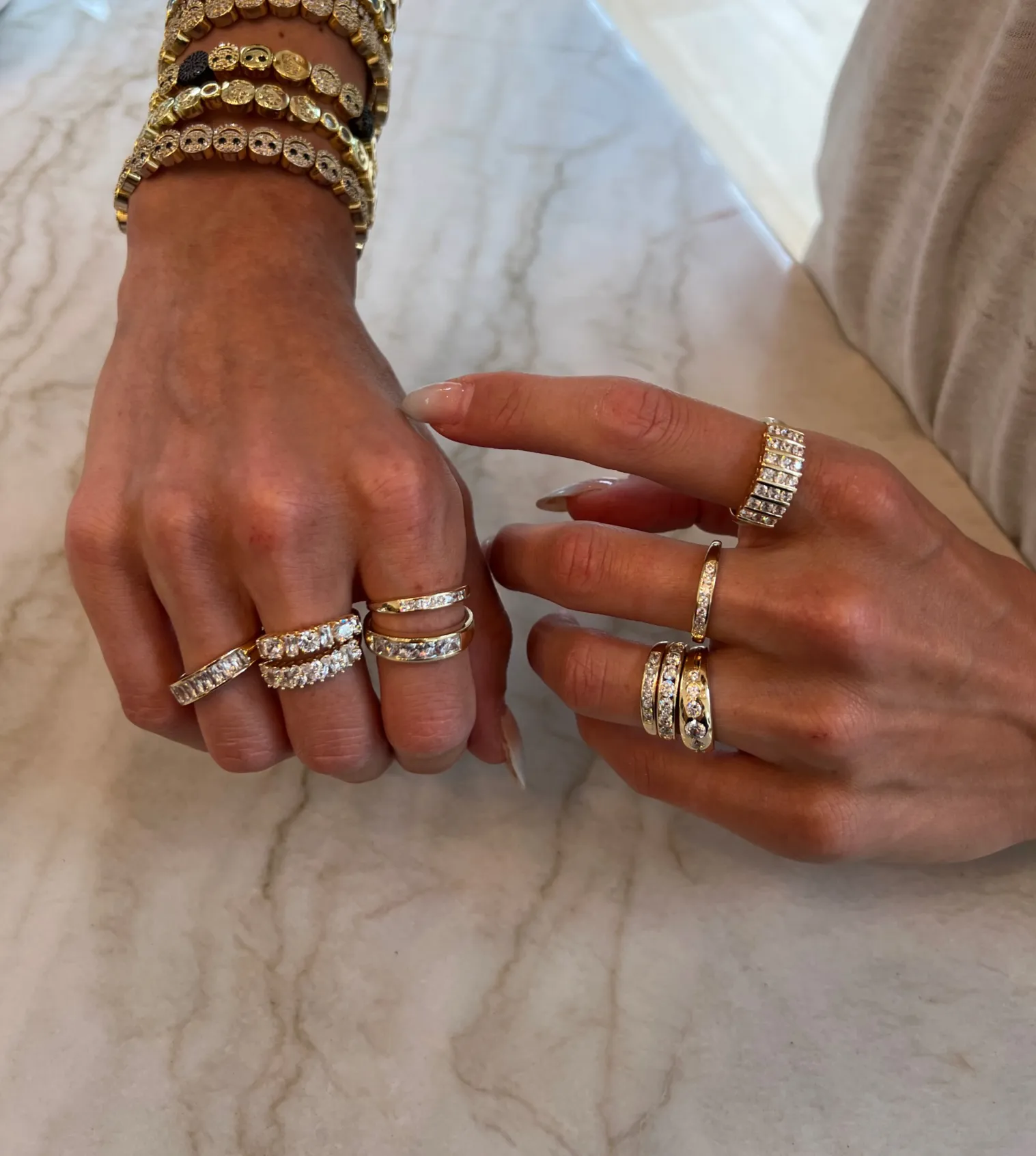 THE DOUBLE SET RING sold by Lisa Gozlan product image thumbnail 4