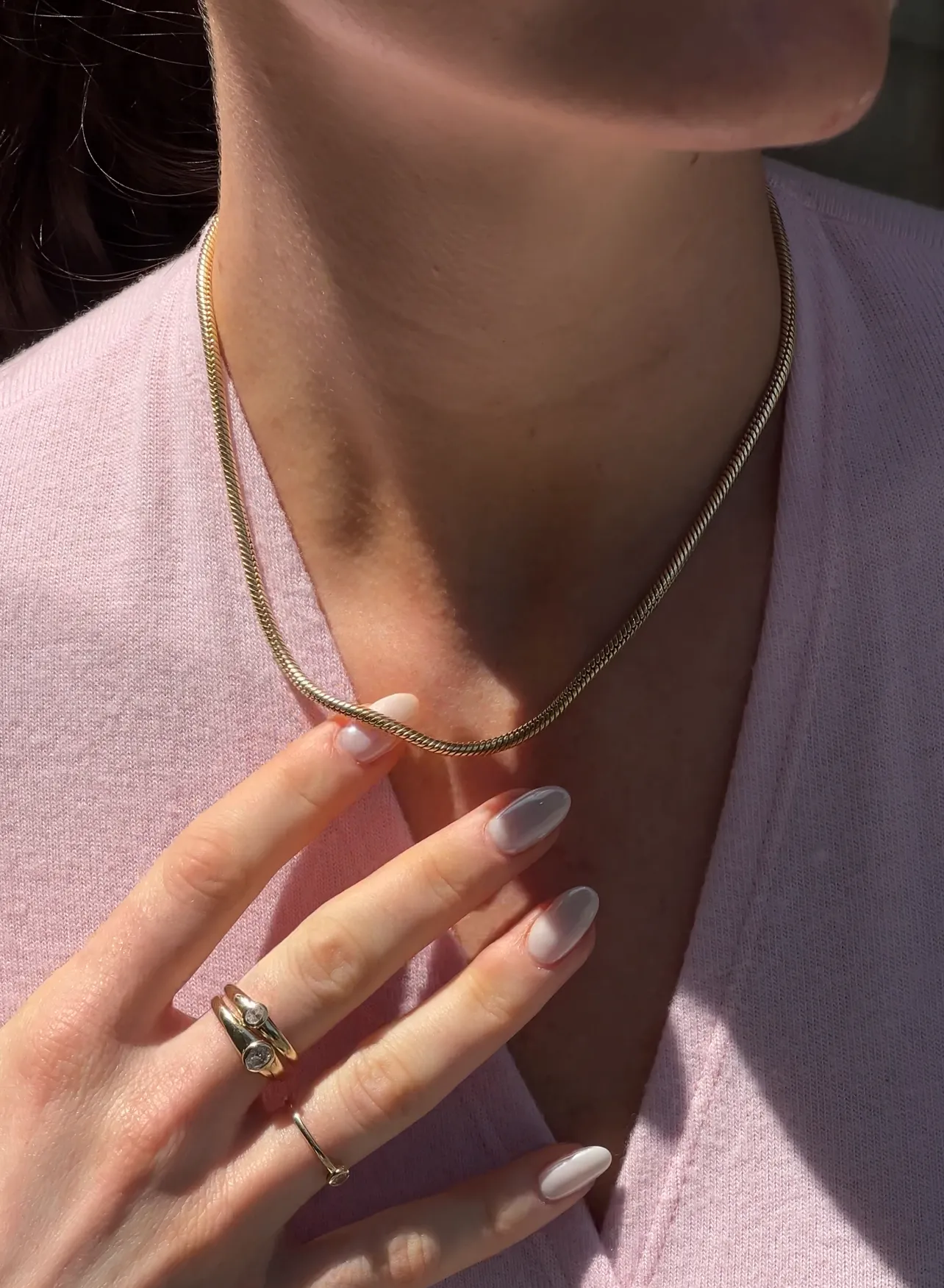 THE SNAKE CHAIN NECKLACE sold by Lisa Gozlan product image thumbnail 4