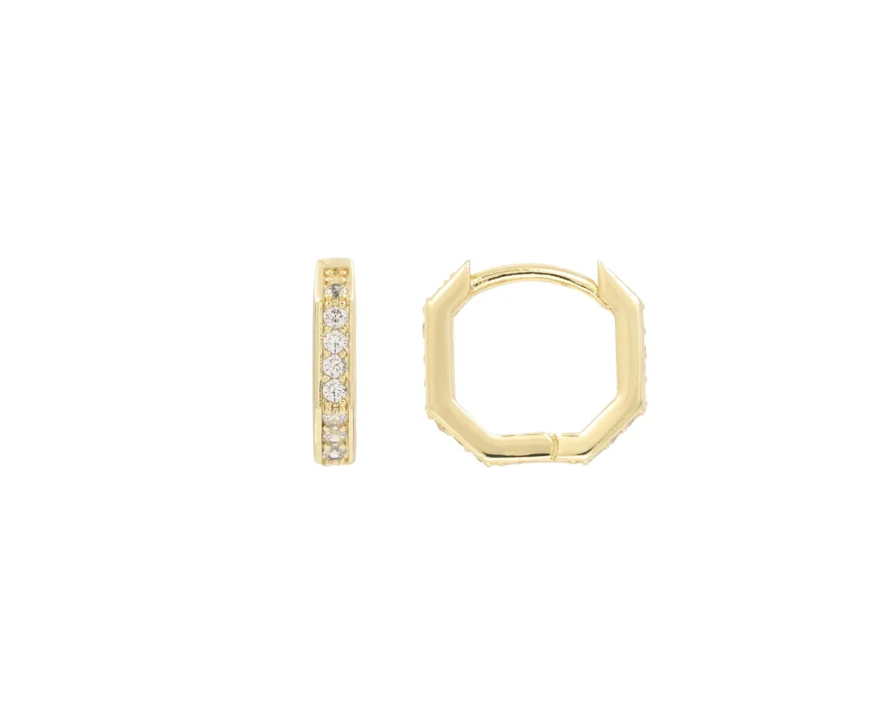 THE OCTAGON PAVÉ HUGGIES sold by Lisa Gozlan