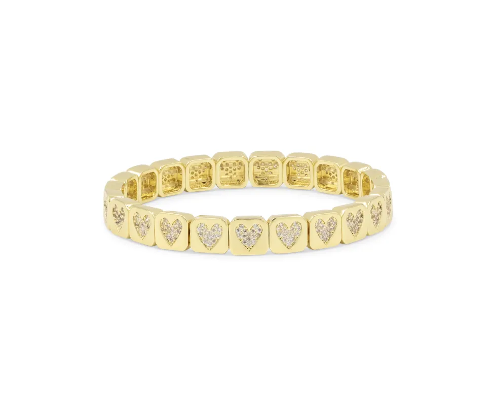 THE PAVÉ HEART BRACELET made by Lisa Gozlan