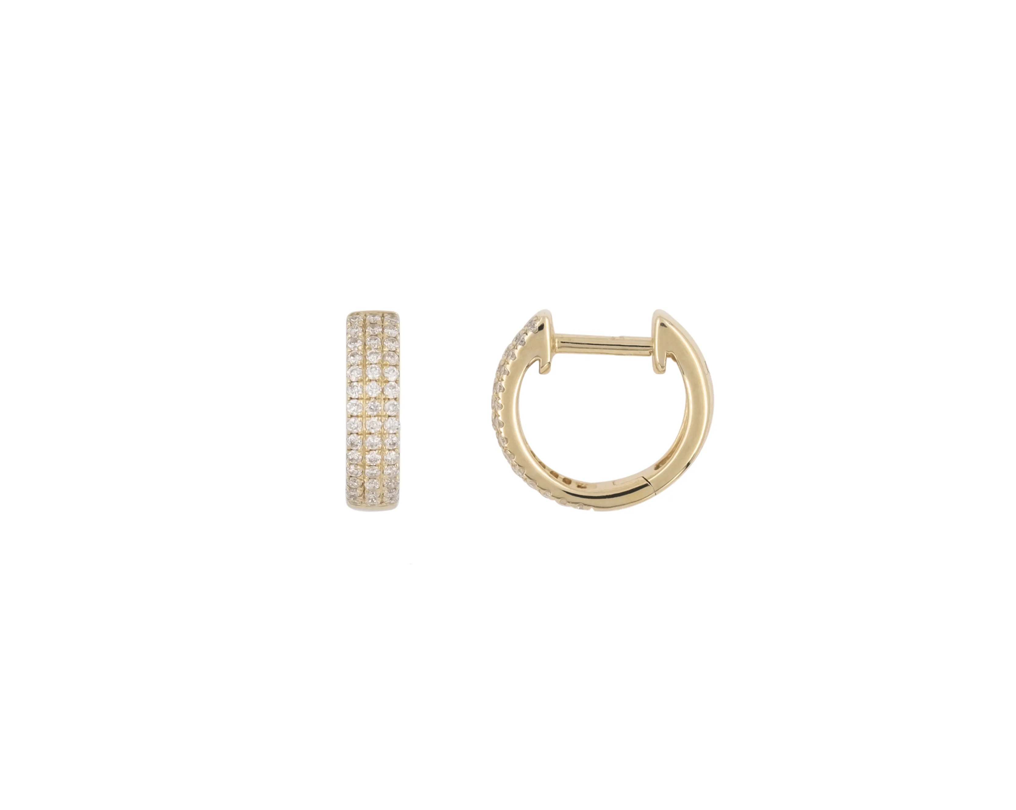 E035 ' TRIPLE ROW PAVÉ DIAMOND HUGGIES' sold by Lisa Gozlan