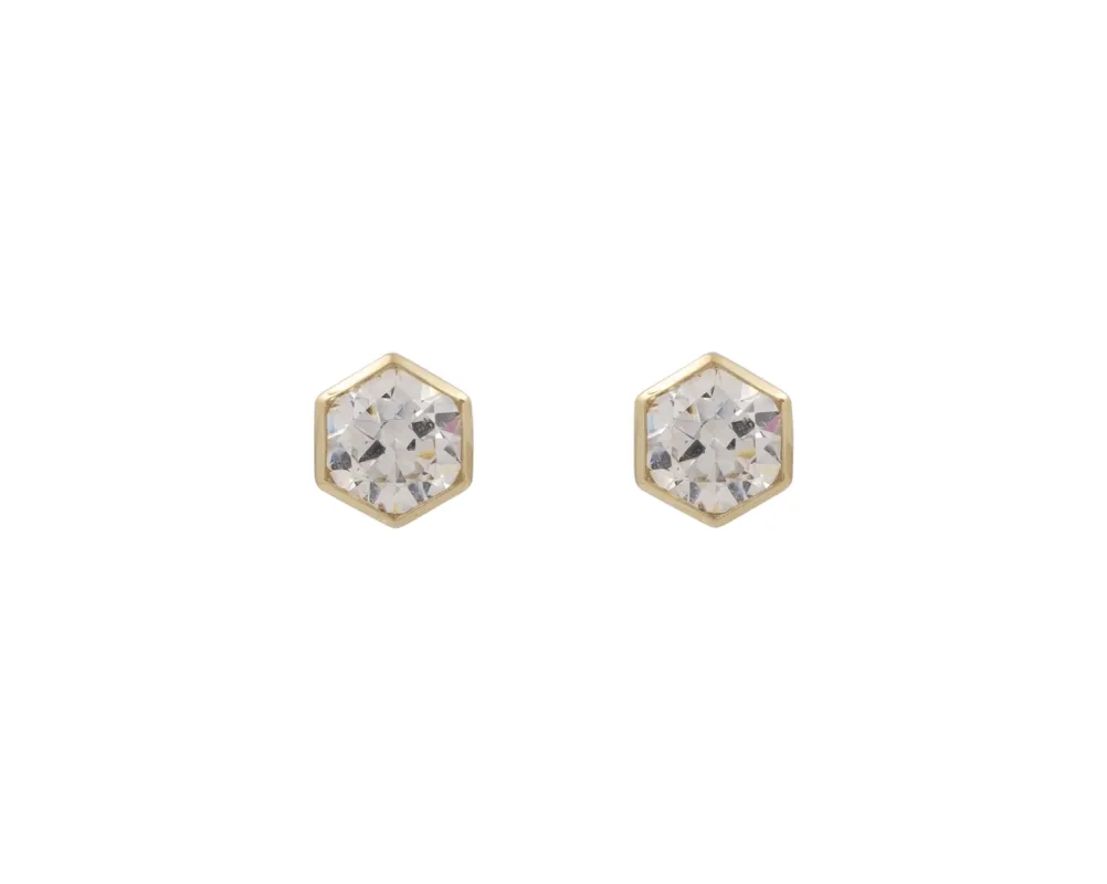 ROUNDED-EDGE BEZEL STUDS sold by Lisa Gozlan