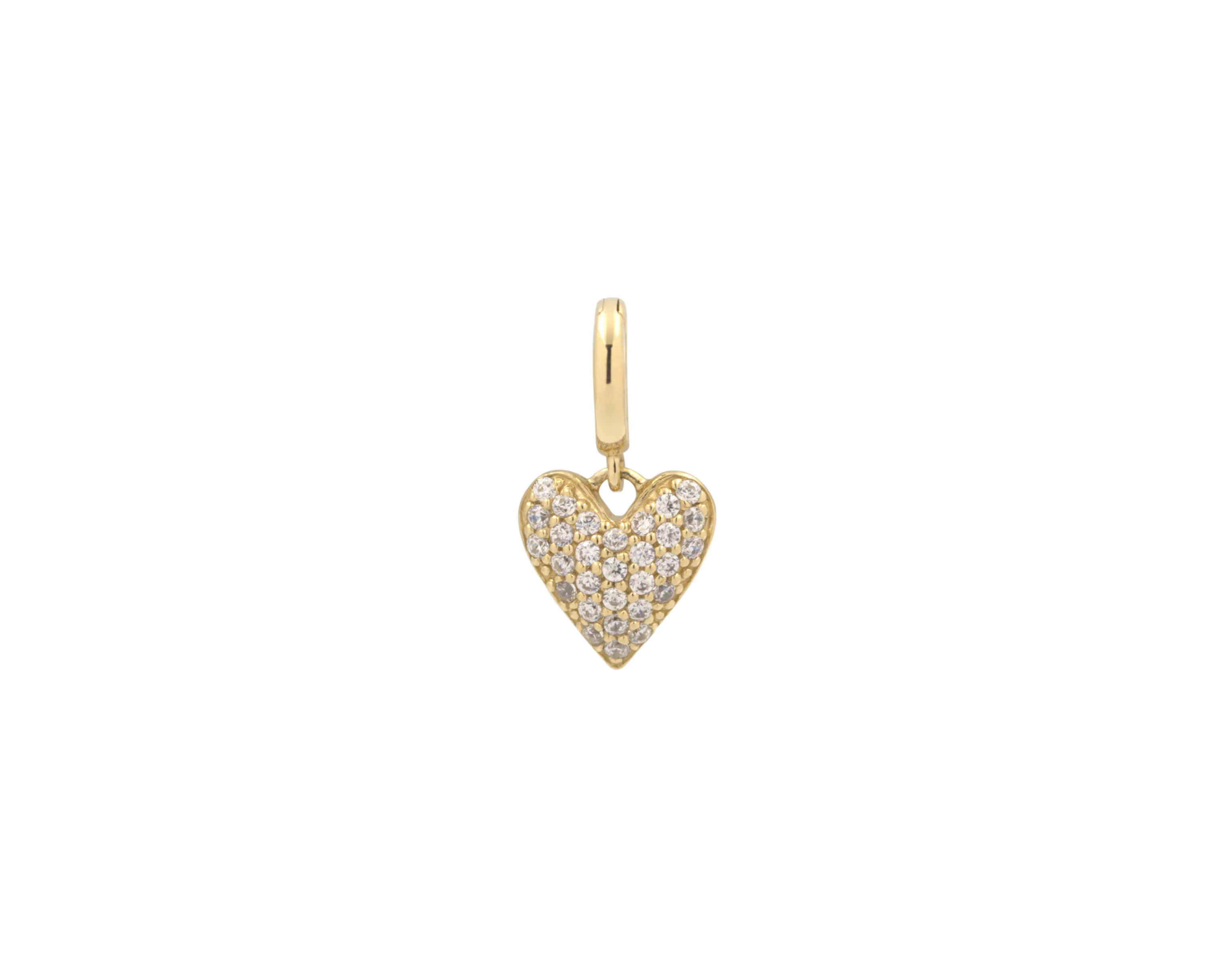THE MINI PAVÉ PUFFED HEART CHARM sold by Lisa Gozlan
