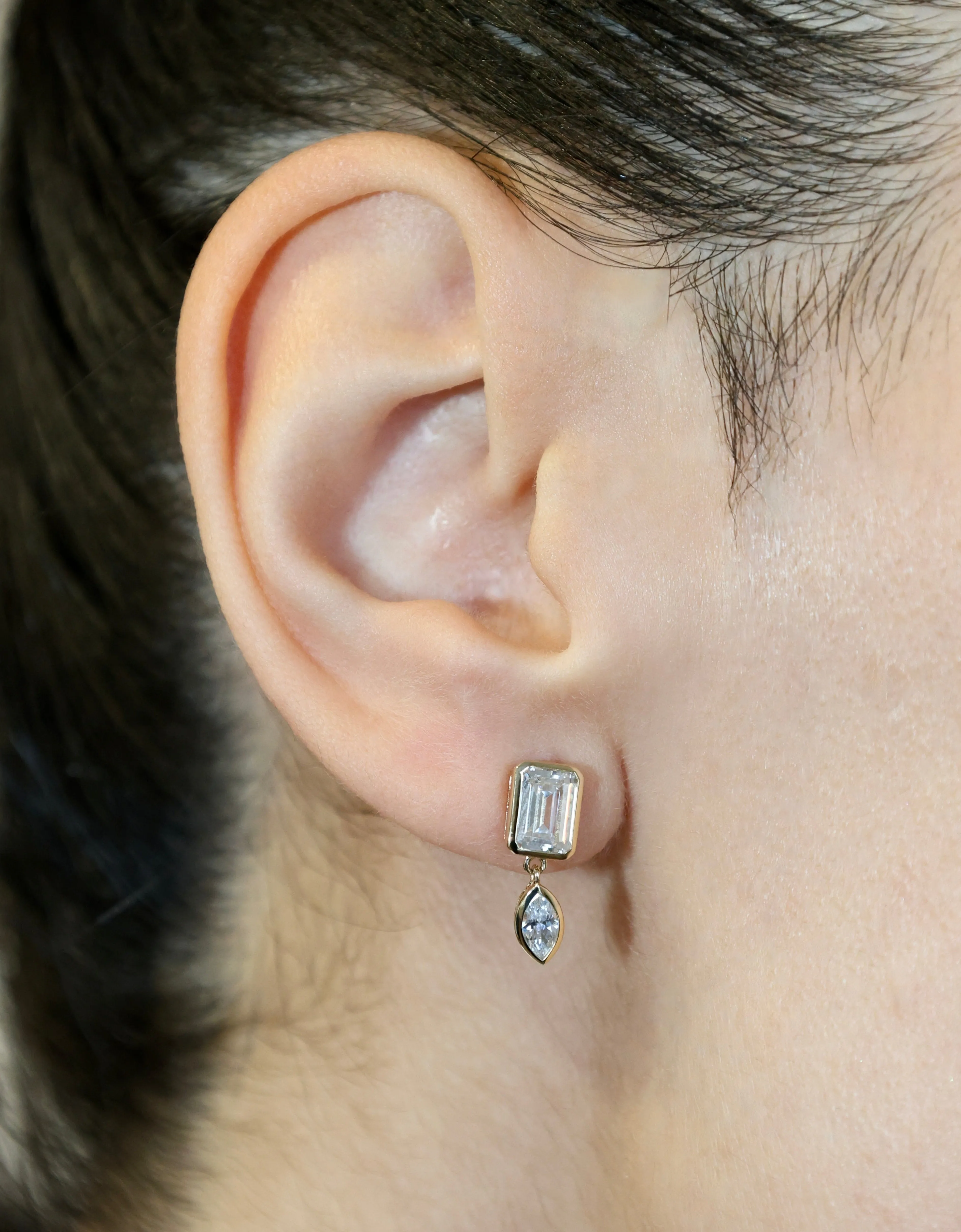 EMERALD-MARQUISE DROP EARRINGS sold by Lisa Gozlan product image thumbnail 4