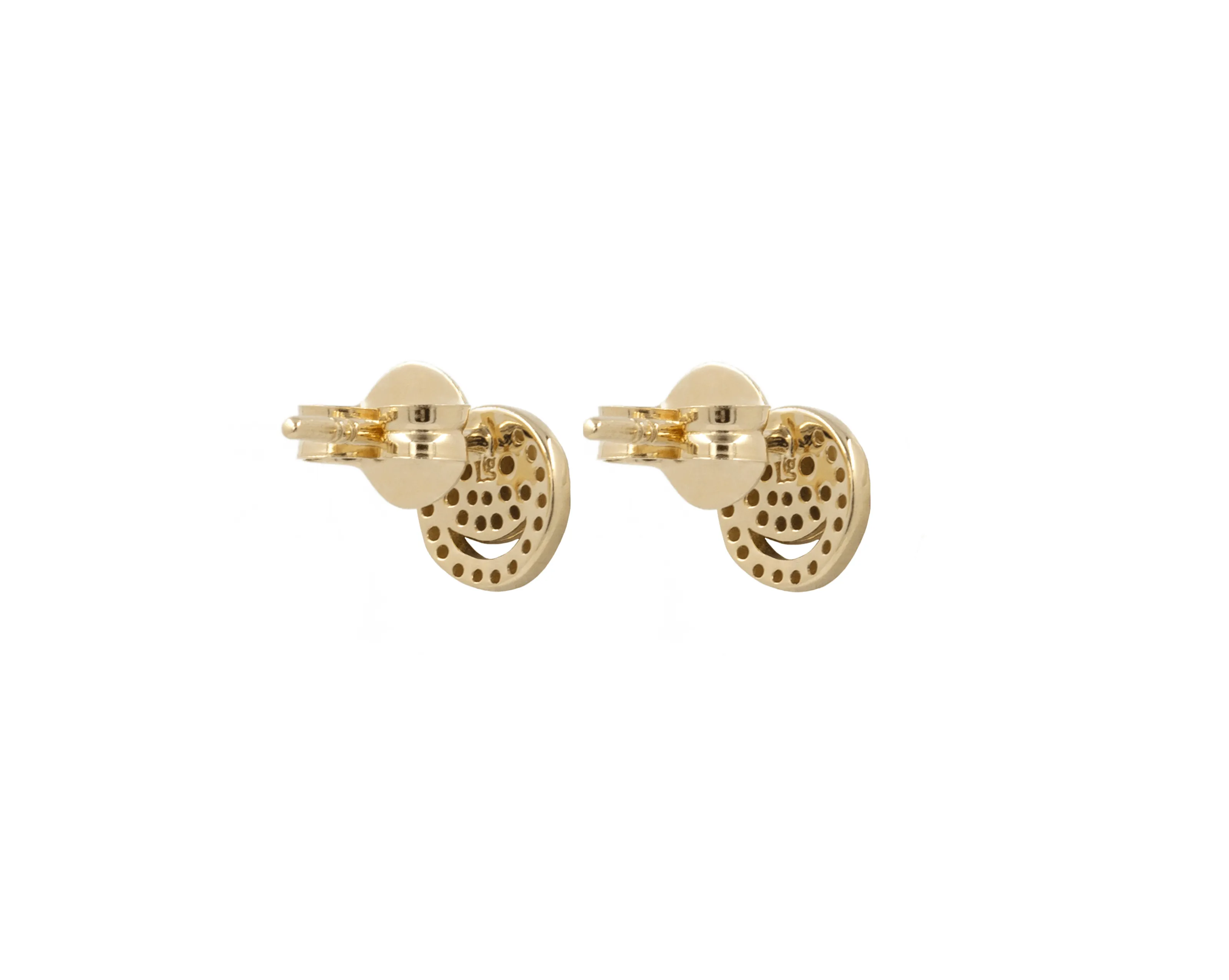 THE PAVÉ HAPPY FACE STUDS sold by Lisa Gozlan product image thumbnail 5