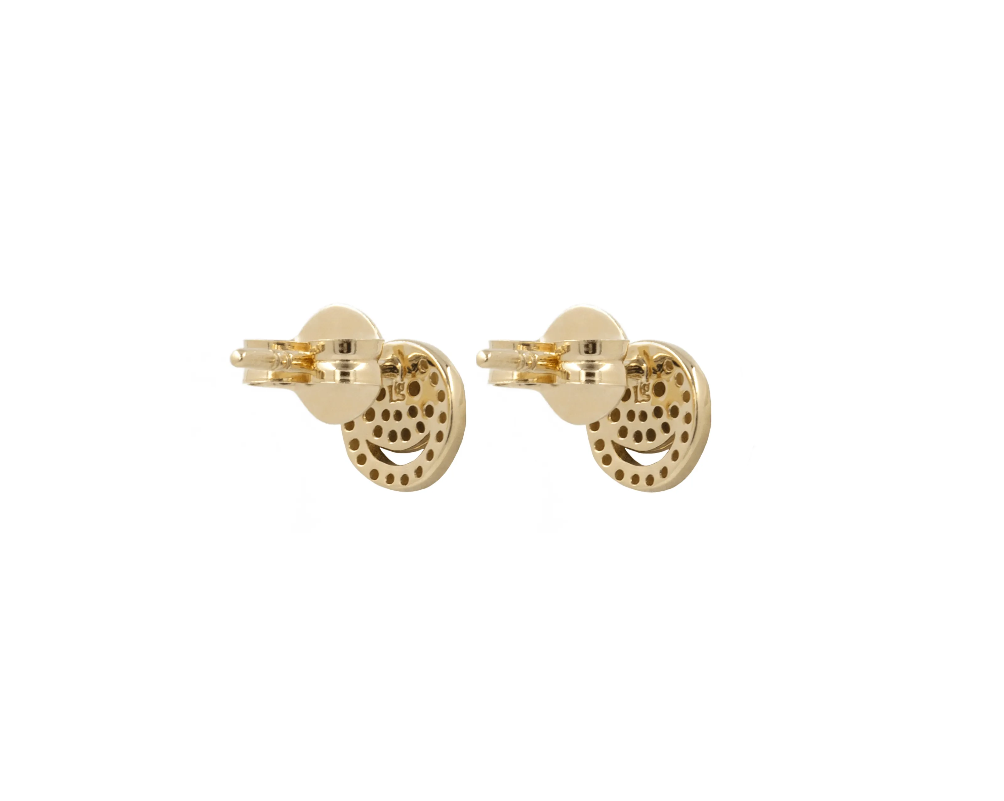 THE PAVÉ HAPPY FACE STUDS sold by Lisa Gozlan product image thumbnail 2