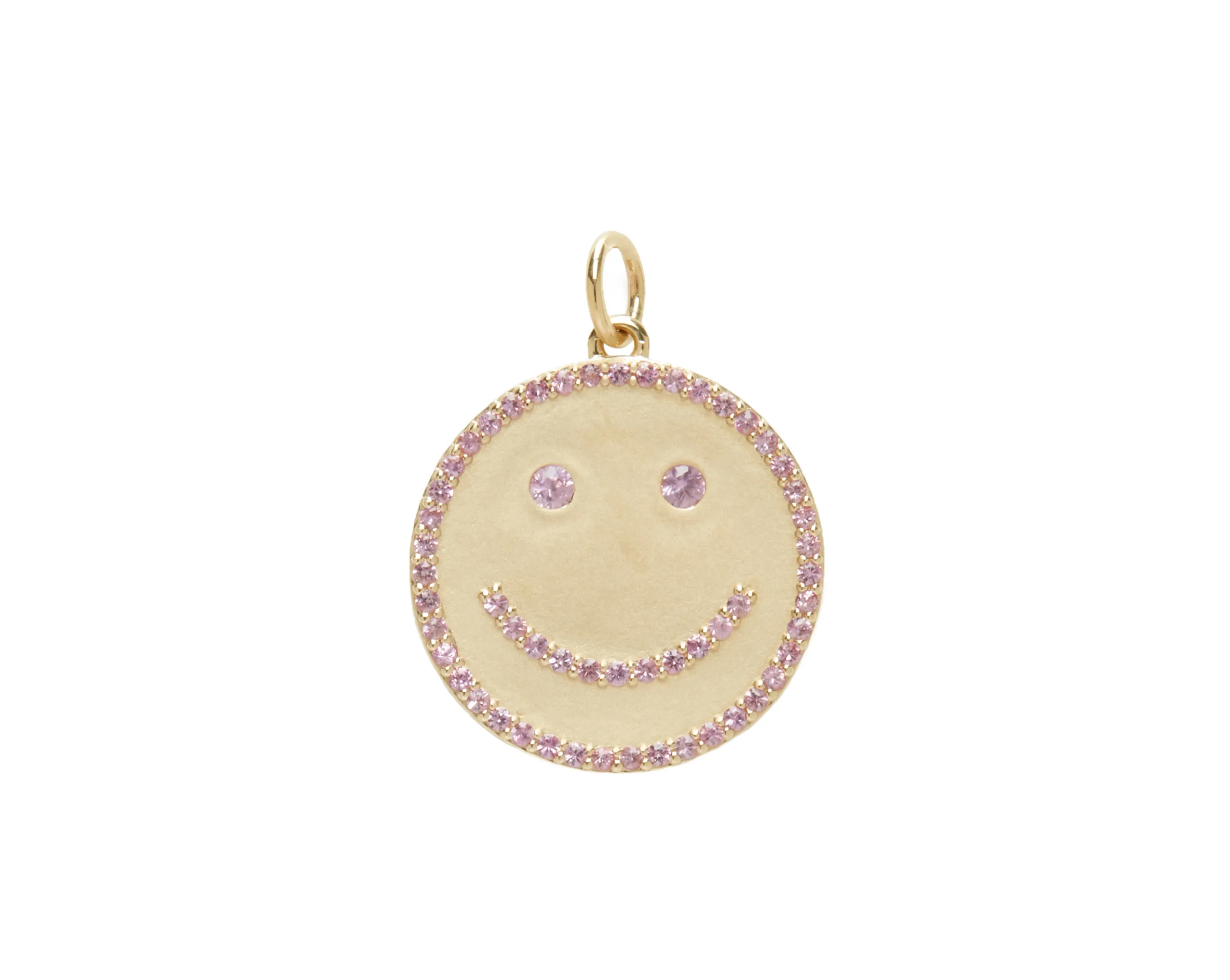 THE SEMI PAVÉ HAPPY FACE PENDANT sold by Lisa Gozlan product image thumbnail 2