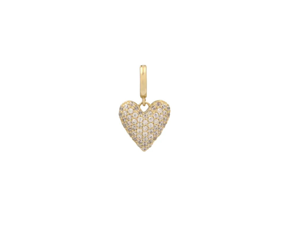 THE PAVÉ PUFFED HEART CHARM sold by Lisa Gozlan