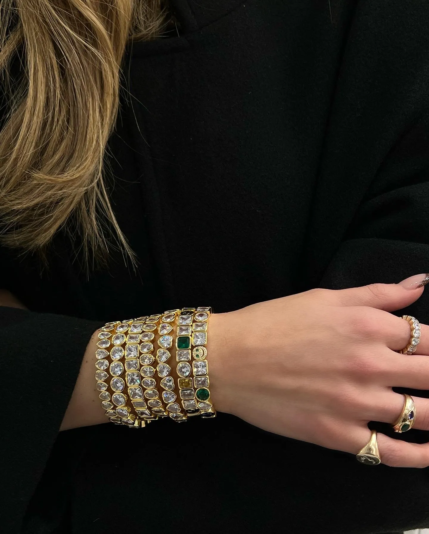 THE PAVÉ HAPPY JEWEL BRACELET sold by Lisa Gozlan product image thumbnail 4