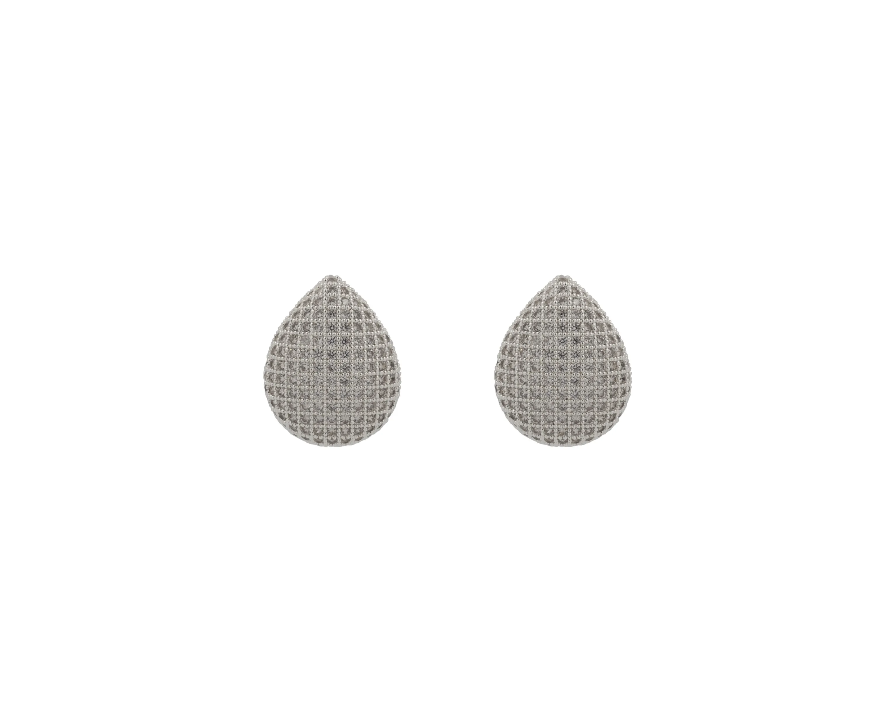 THE PAVÉ TEARDROP EARRINGS sold by Lisa Gozlan product image thumbnail 4
