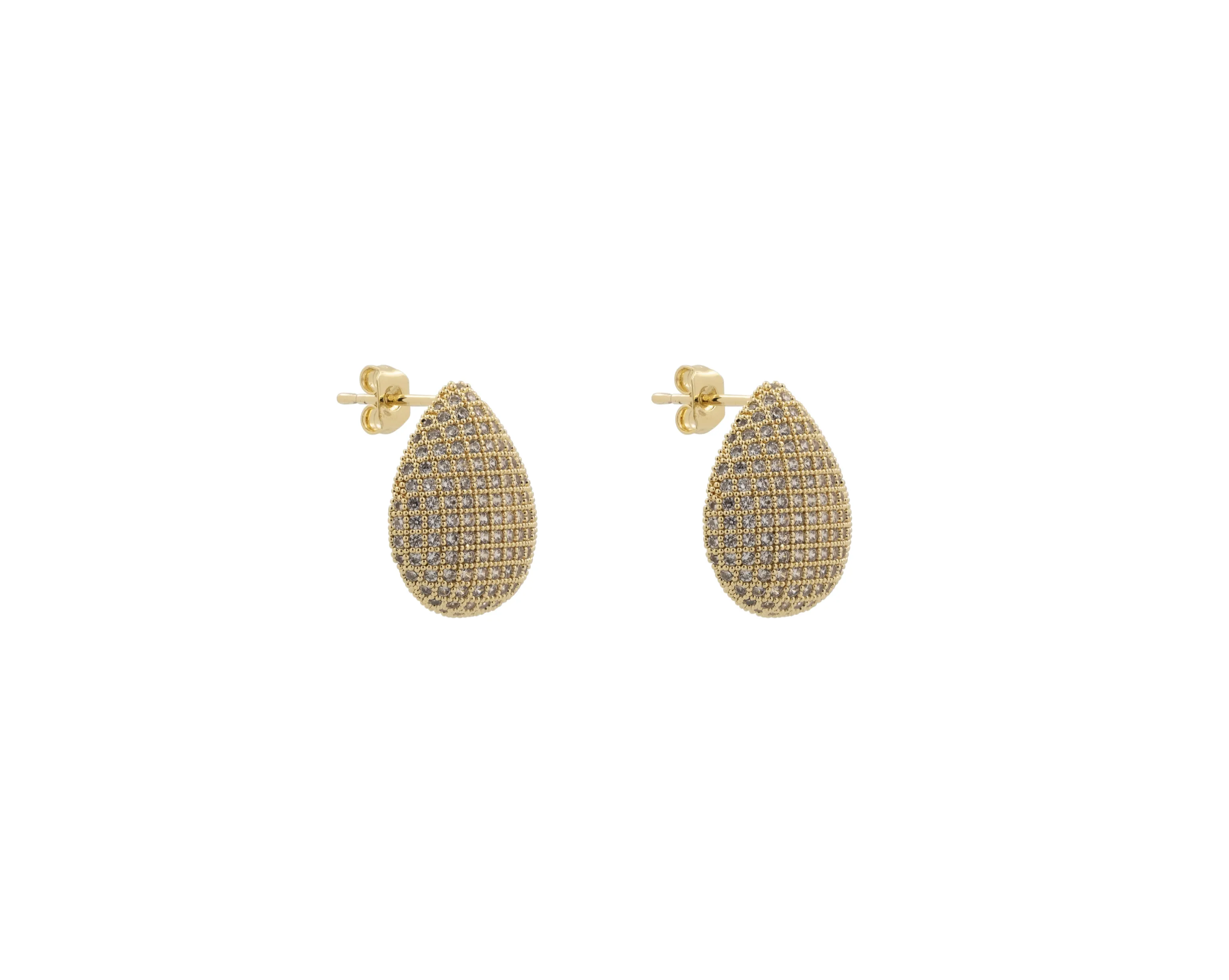 THE PAVÉ TEARDROP EARRINGS sold by Lisa Gozlan product image thumbnail 3