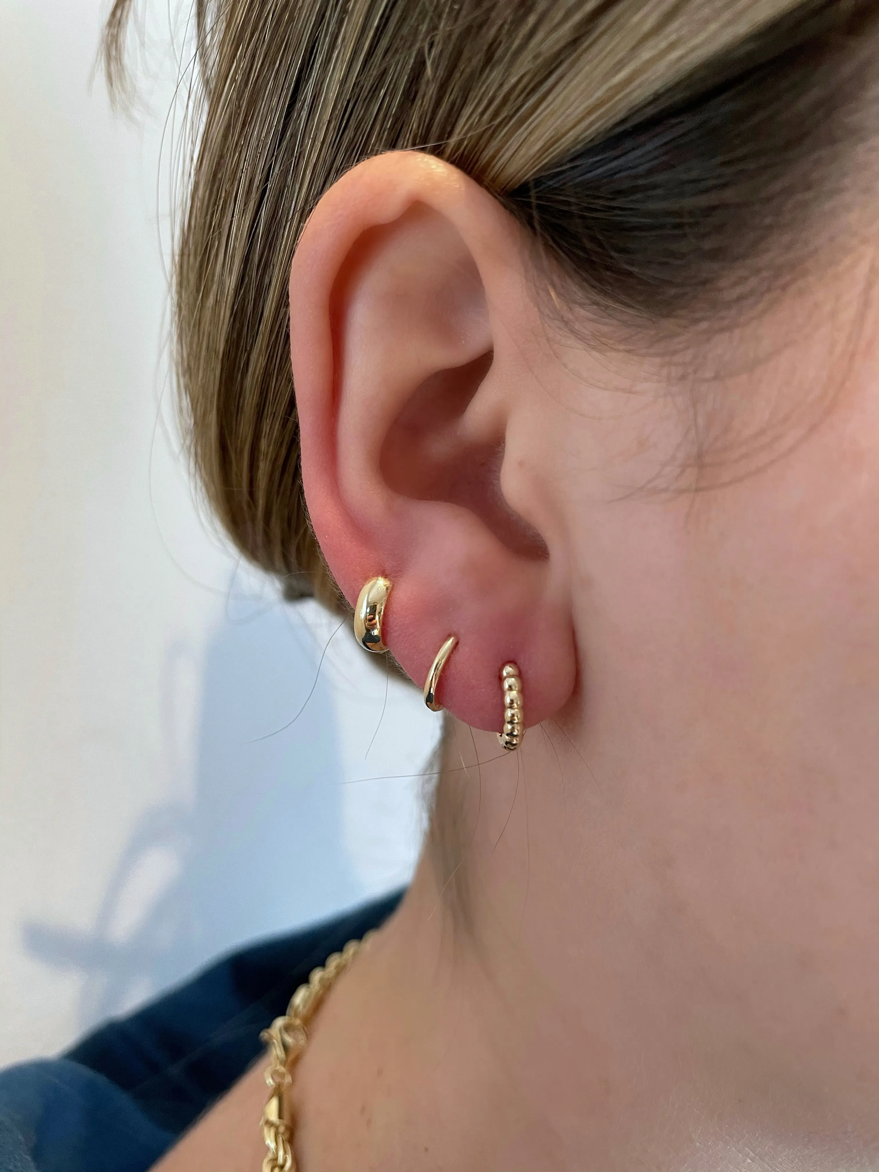 E036 'ROUNDED GOLD HUGGIES' sold by Lisa Gozlan product image thumbnail 3