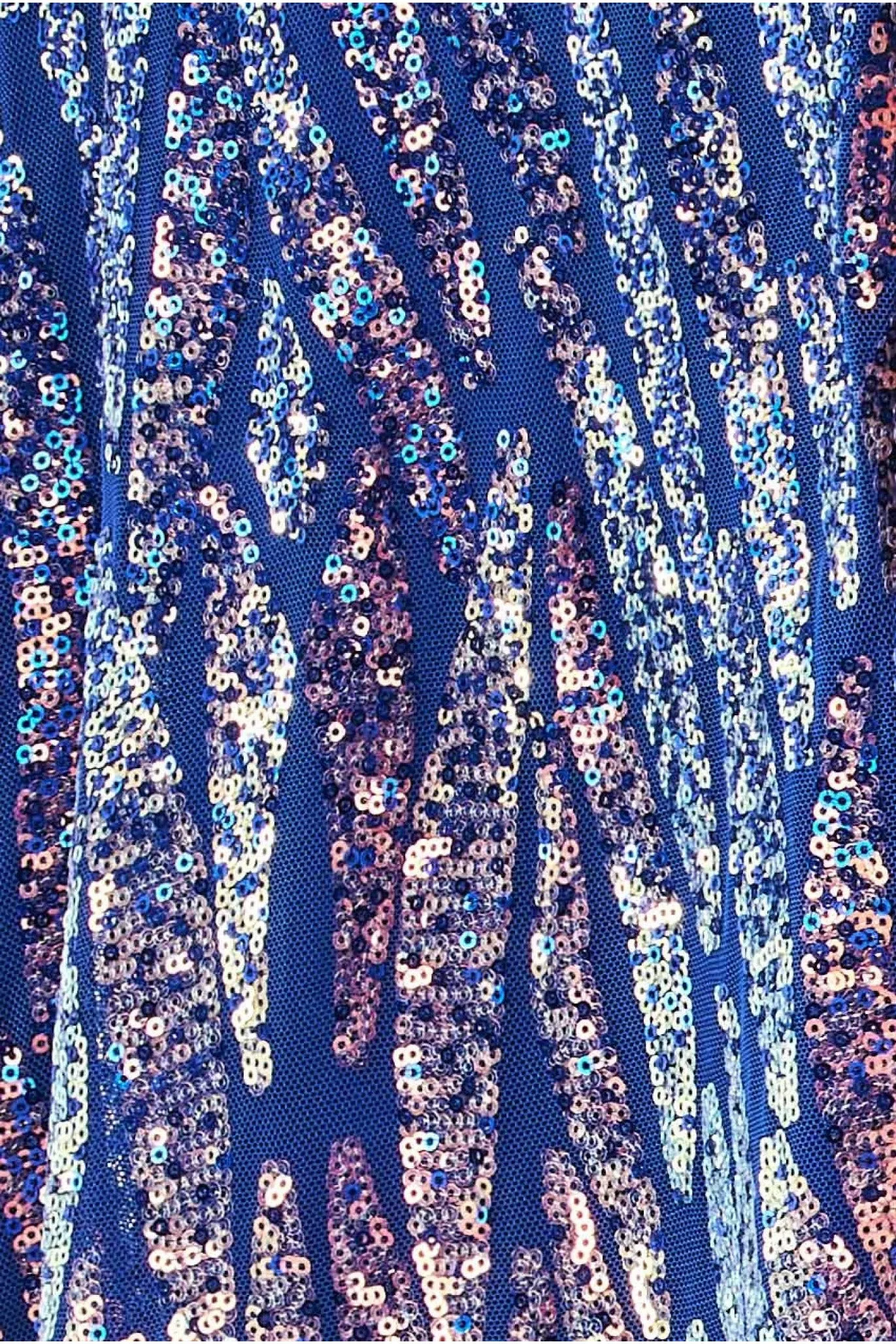 Goddiva Ombre Sequin Halter Maxi Thigh Split - Royal Blue sold by Goddiva product image thumbnail 5