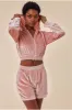 Velour Hoodie & Short Set - Pink by Cosmochic sold by Goddiva