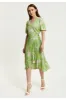 Liquorish Tropical Print Midi Wrap Dress sold by Goddiva