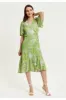 Liquorish Tropical Print Midi Wrap Dress sold by Goddiva