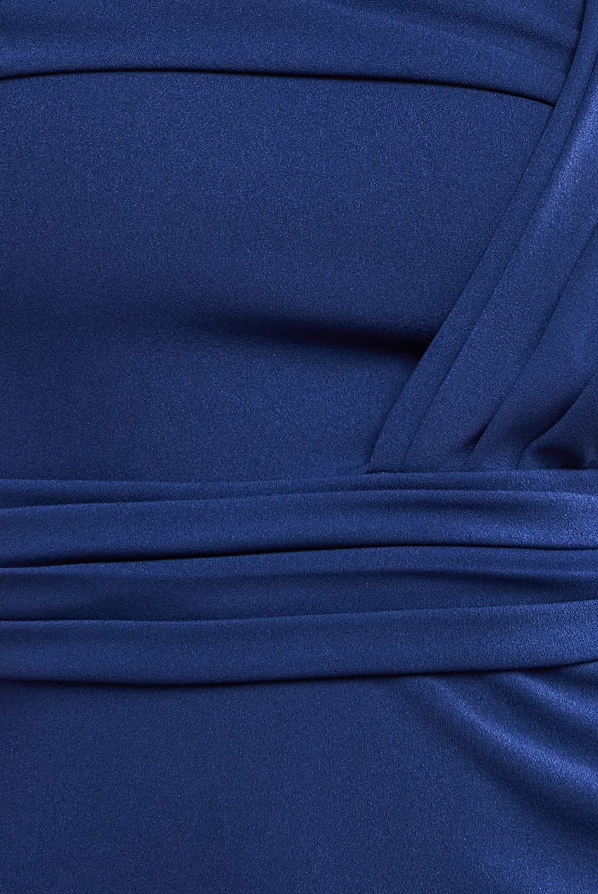 Goddiva One Shoulder Scuba Maxi Dress - Navy sold by Goddiva product image thumbnail 4