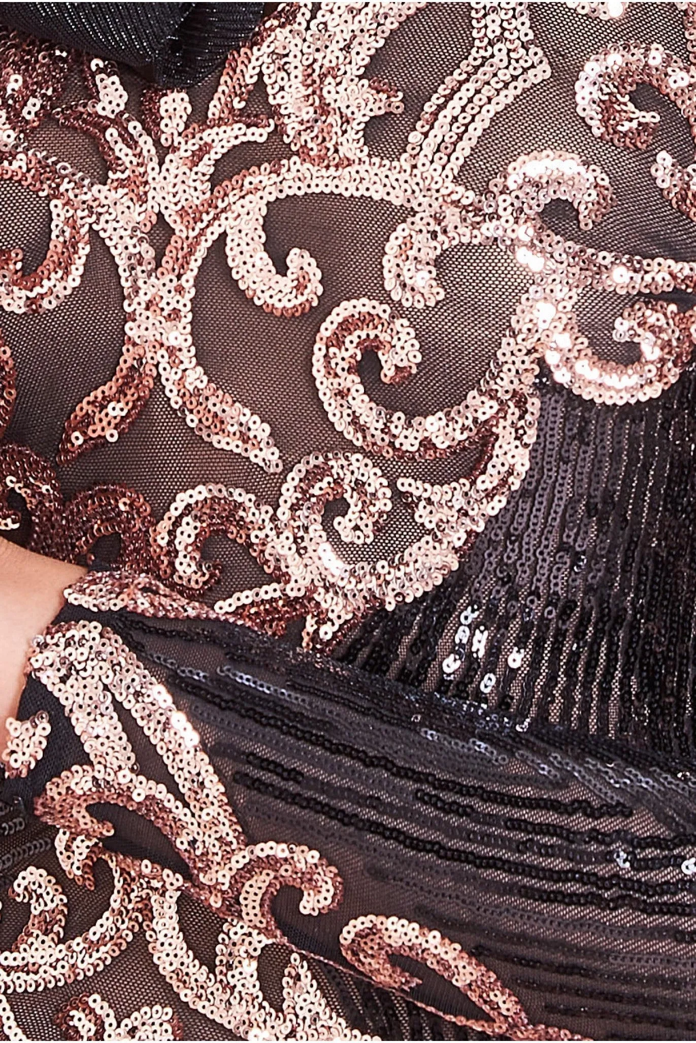 Modesty Contrast Sequin Maxi Dress - Champagne by Goddiva sold by Goddiva product image thumbnail 4