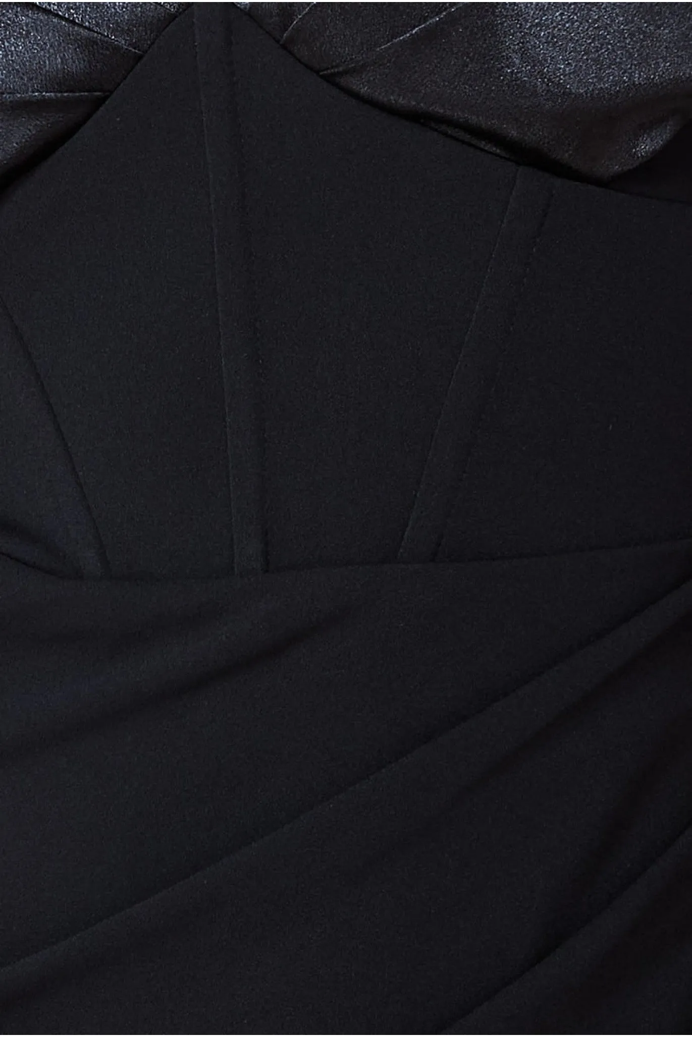 Goddiva Satin & Scuba Off The Shoulder Maxi Dress - Black sold by Goddiva product image thumbnail 4