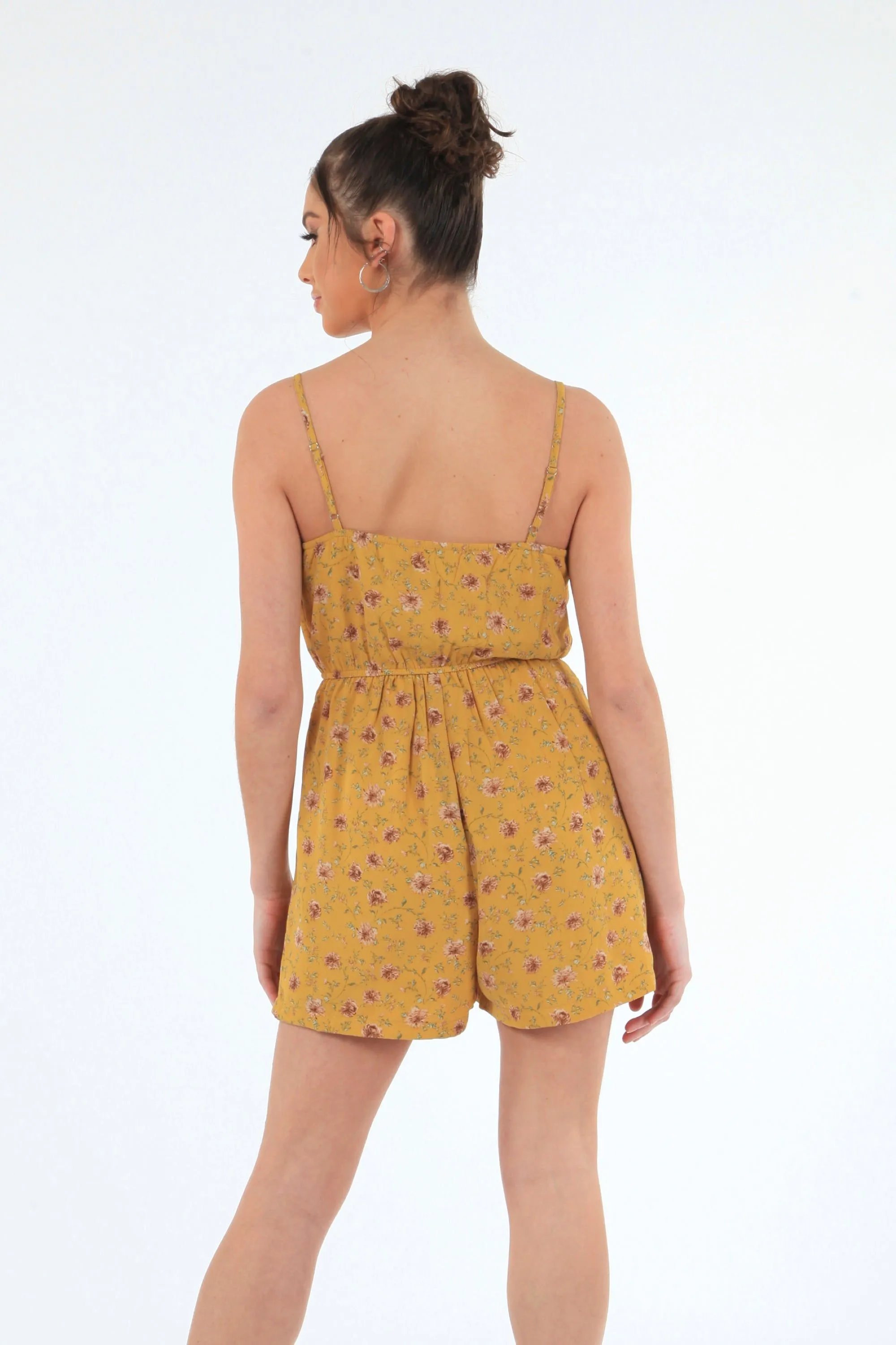 Yellow Floral Playsuit by Double Second sold by Goddiva product image thumbnail 5