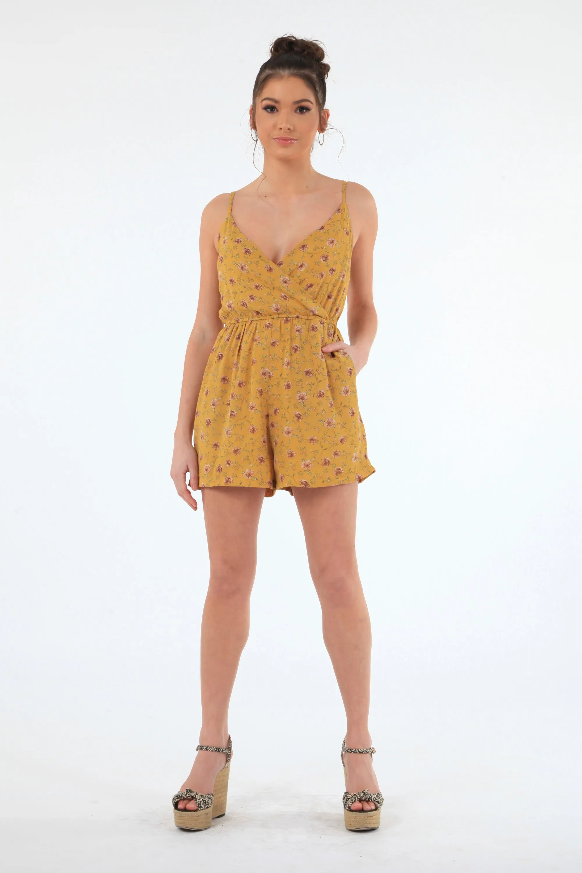 Yellow Floral Playsuit by Double Second sold by Goddiva product image thumbnail 2