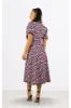 Signage Blue Floral Print Round Neck Puff Sleeve Midi Dress sold by Goddiva